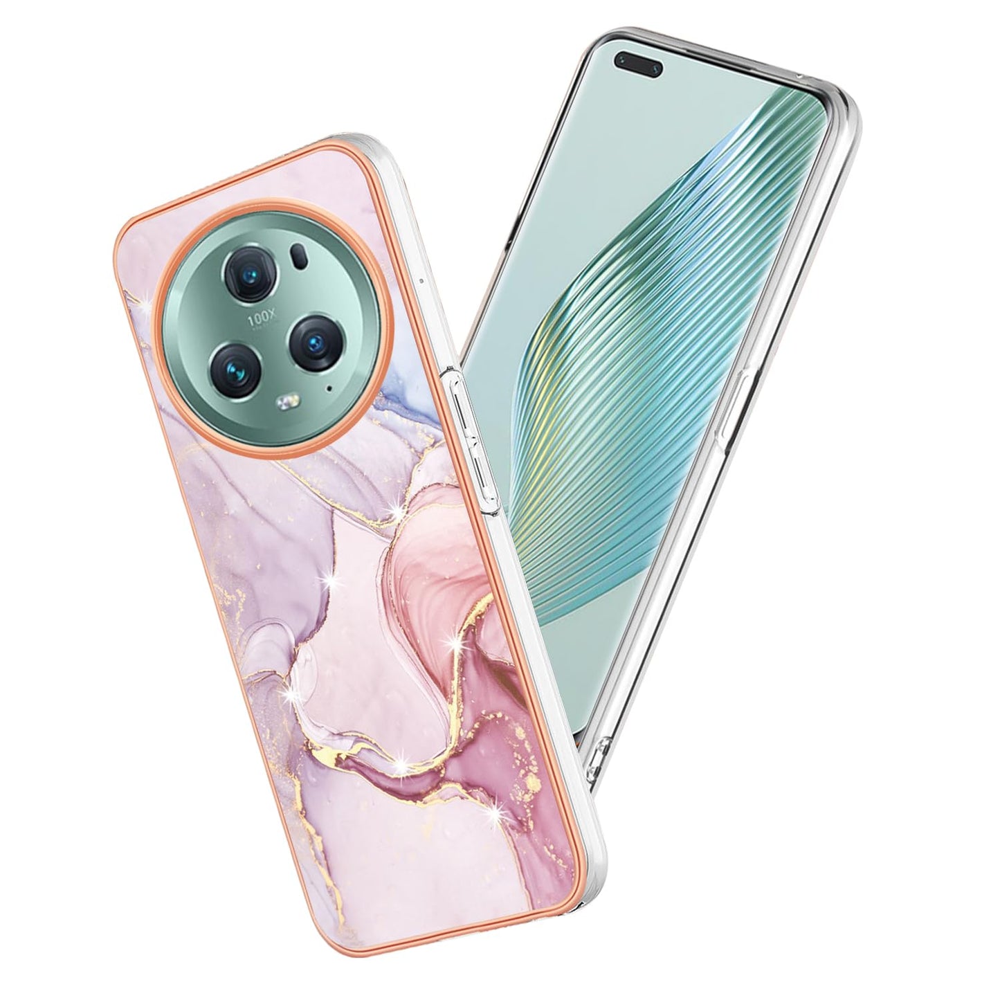 HAOYE mramorni gradient etui za Honor Magic 5 Pro – rozi