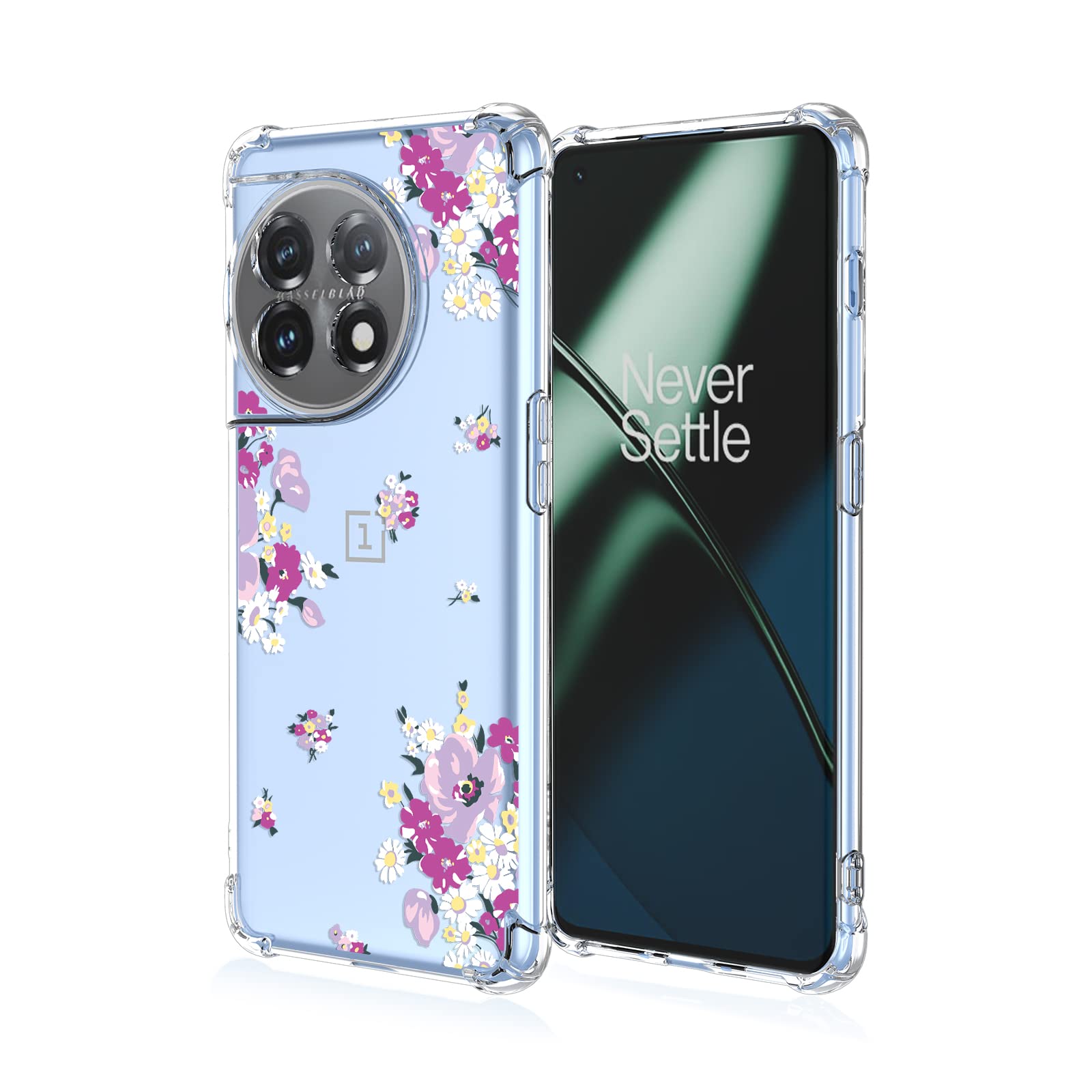 prozoren ovitek pink flower za oneplus 11 5g