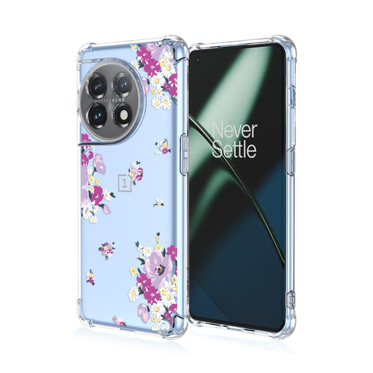 prozoren ovitek pink flower za oneplus 11 5g