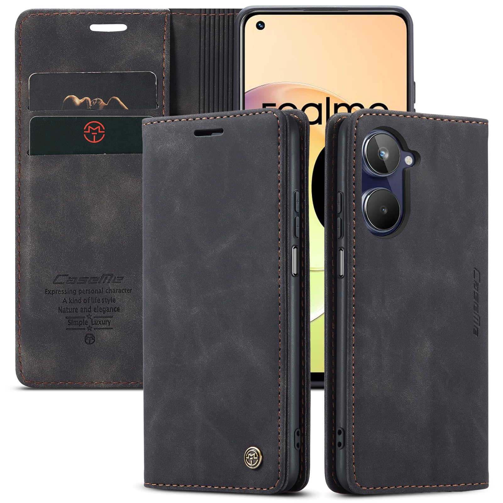 preklopna torbica bigcousin za oppo realme 10 4g crna