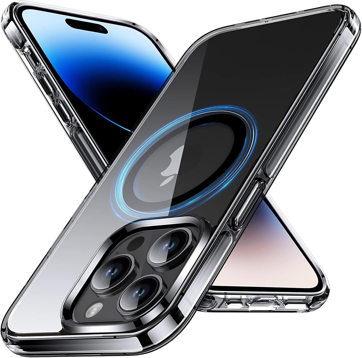 Magnetna prozirna futrola za iPhone 14 Pro – crna, kompatibilna s MagSafeom, testirana po MIL standardu