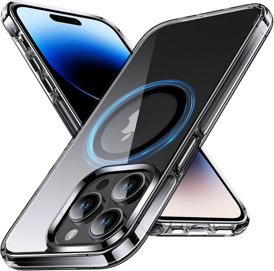 Magnetna prozirna futrola za iPhone 14 Pro – crna, kompatibilna s MagSafeom, testirana po MIL standardu