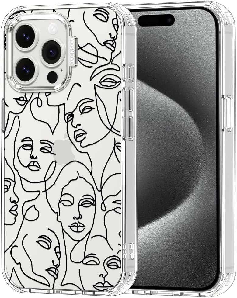 MOSNOVO maskica za iPhone 15 Pro Max - Abstract Face Line Art
