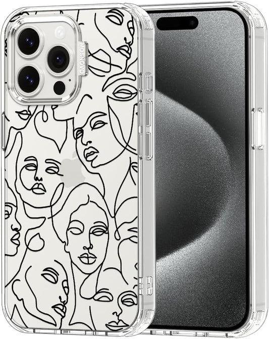 MOSNOVO maskica za iPhone 15 Pro Max - Abstract Face Line Art