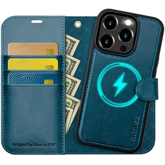 Preklopna torbica "OCASE" za iPhone 15 Pro Max, modra