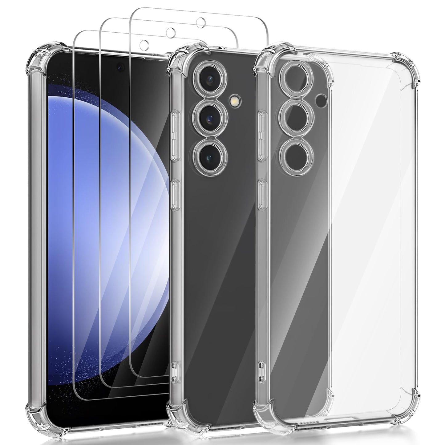 Maska + zaštitno staklo za Samsung Galaxy S23 FE – 3x kaljeno staklo 9H + TPU maska