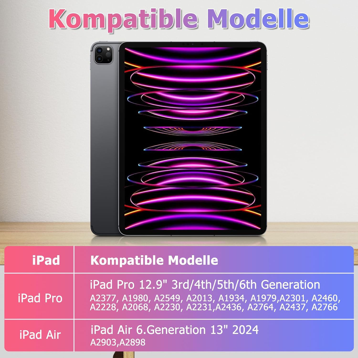 Ovitek z osvetljeno tipkovnico za iPad Air 6. gen.2024 M2 13 "/iPad Pro 12,9" – GOOJODOQ