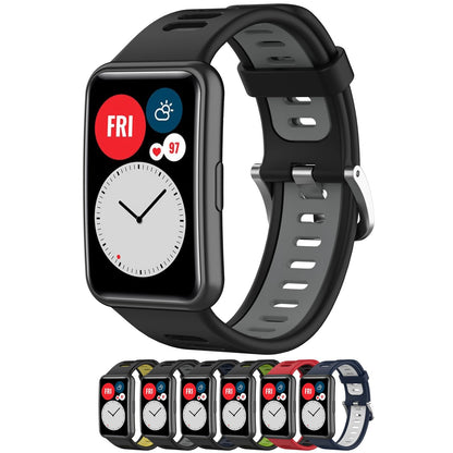 silikonski pasek za huawei watch fit crna siva