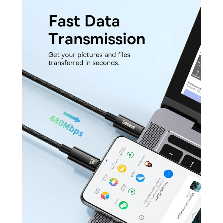Kabel USB C v USB C 240w, 2m č – Baseus