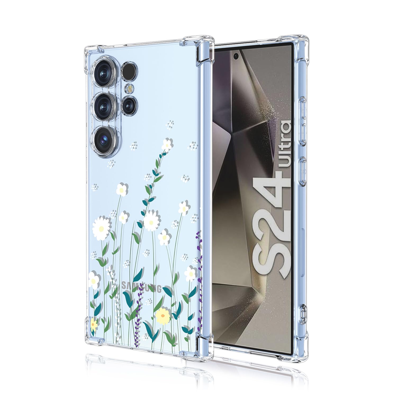 prozoren ovitek white flower za samsung galaxy s24 ultra