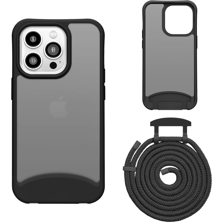Ovitek za telefon z vrvico "Lawonda" iPhone 14 Pro Max – Infostyle – Črna