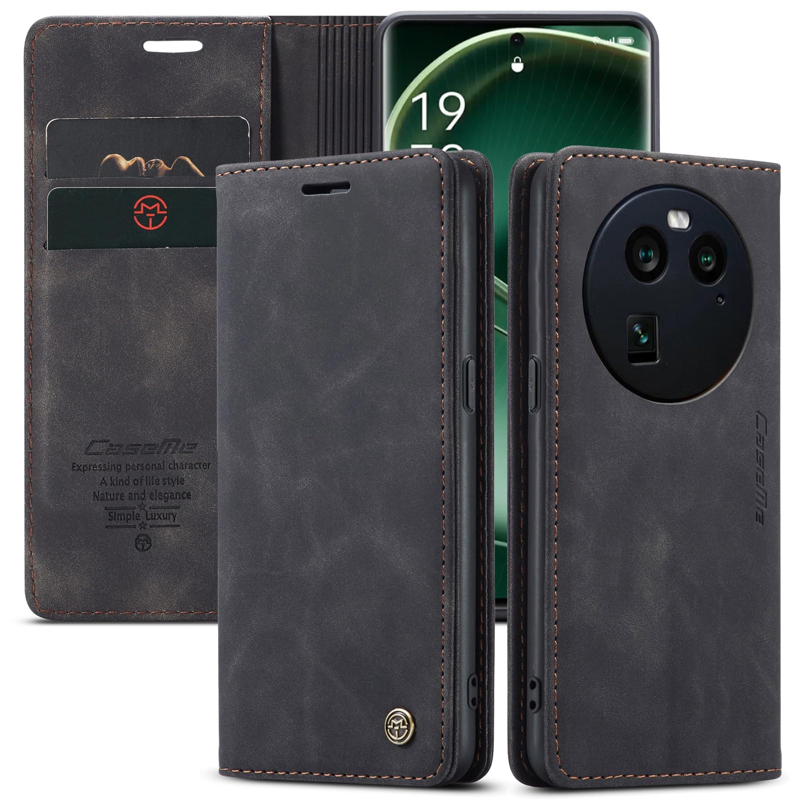 preklopna torbica bigcousin za oppo find x6 pro crna