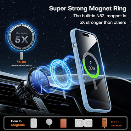 Ovitek za telefon + 2x zaščitno steklo + 2x zaščita za kamero "MagSafe" iPhone 15 – Tauri