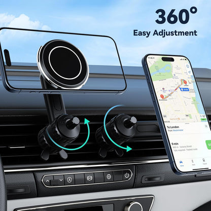 Ktryman MagSafe2 magnetski držač za automobil za telefon – 360° držač za iPhone i MagSafe uređaje – crna