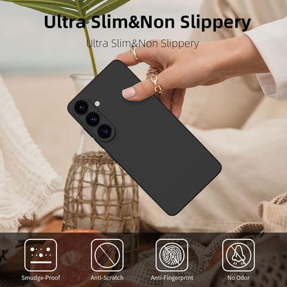 ElestBela silikonska maska za Samsung Galaxy S24 Plus – tanka zaštitna futrola (tamno crna)