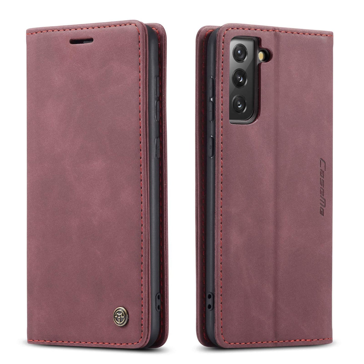 preklopna torbica bigcousin za samsung s21 plus vinsko rdeca