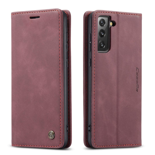 preklopna torbica bigcousin za samsung s21 plus vinsko rdeca