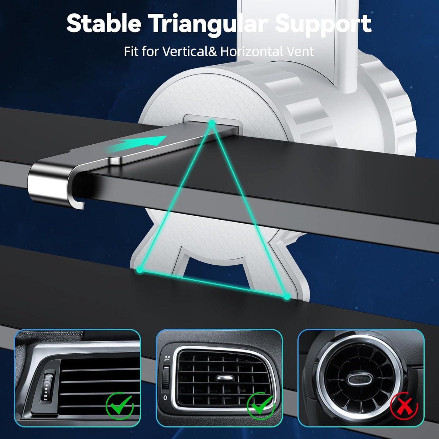 Ktryman MagSafe2 magnetski držač za automobil za telefon – 360° držač za iPhone i MagSafe uređaje - bijeli