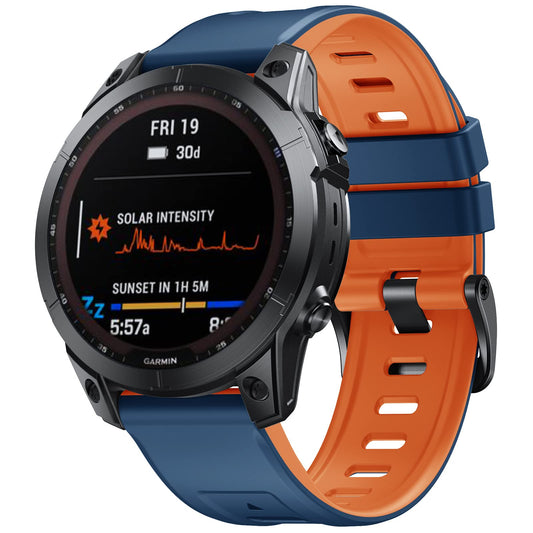 ANBEST remen 26 mm za Garmin Fenix 7X / 6X Pro / 5X / Enduro | plavo-narančasta