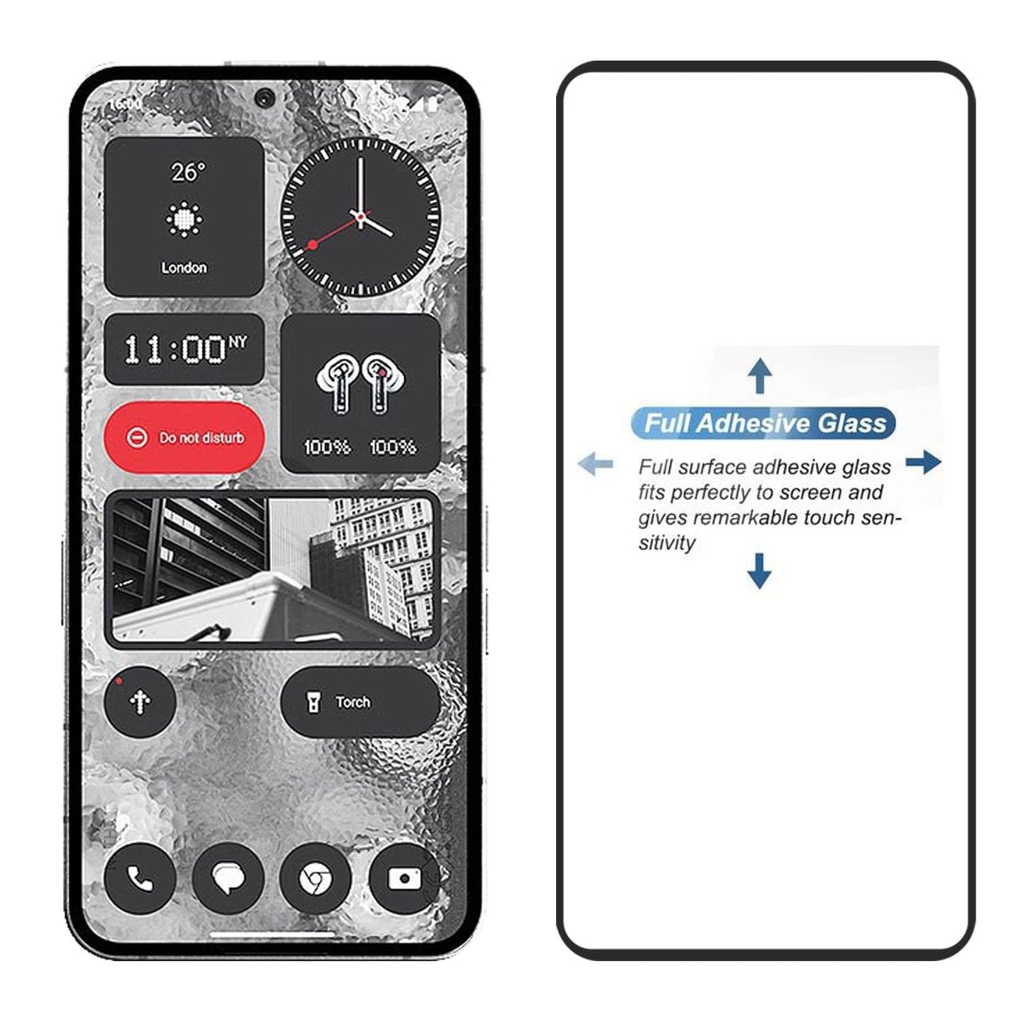 Zaštitno staklo s crnim obrubom za Nothing Phone 2