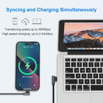 Ukrivljen polnilni kabel USB A v Lightning – Infostyle