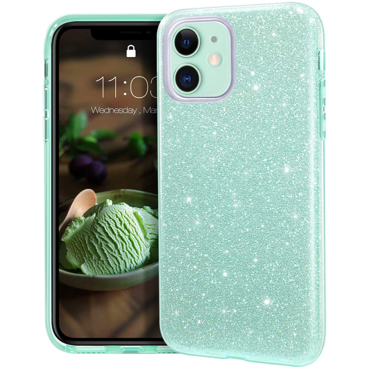mateprox glitter ovitek za iphone 11 zelena