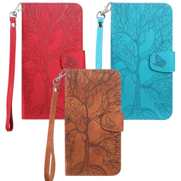 Preklopna torbica za telefon "Tree" Samsung Galaxy S22 Ultra – Infostyle – Modra / Umetno usnje + TPU silikon