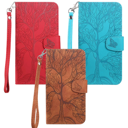Preklopna torbica za telefon "Tree" Samsung Galaxy S22 Ultra – Infostyle – Modra / Umetno usnje + TPU silikon