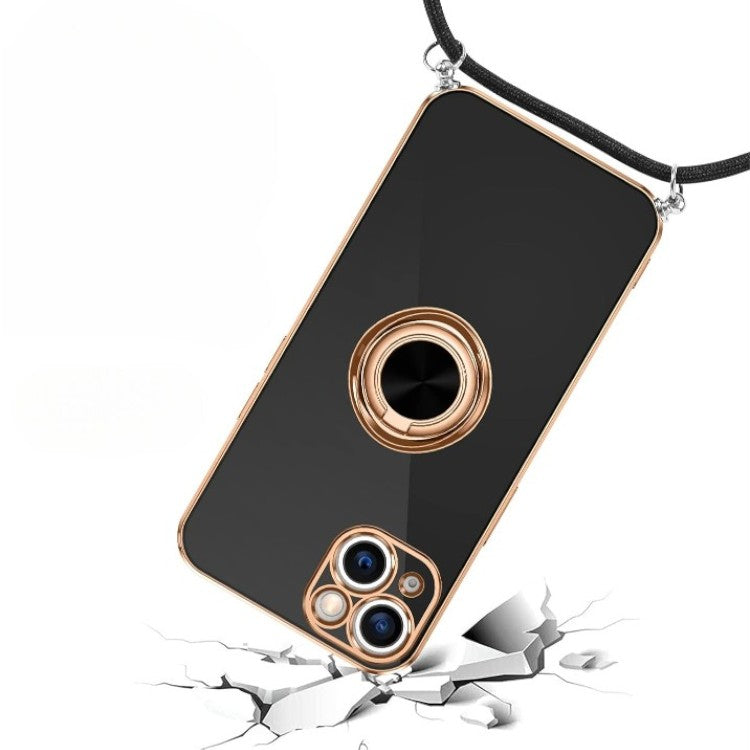 Ovitek z vrvico "Ring" za iPhone 15, črna – Infostyle
