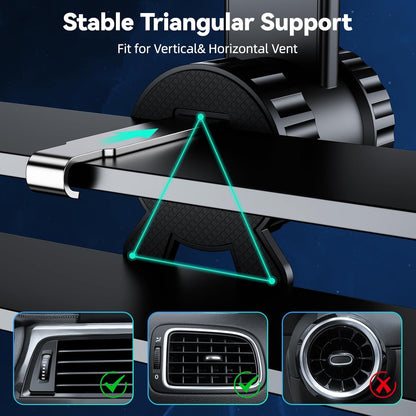 Ktryman MagSafe2 magnetski držač za automobil za telefon – 360° držač za iPhone i MagSafe uređaje – crna