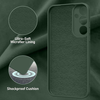 ElestBela silikonska maskica za Samsung Galaxy S23 FE – ultra tanka zaštitna maskica s mikrovlaknima (mat zelena)
