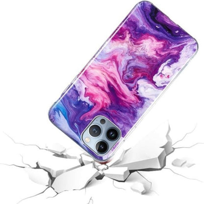 Ovitek "marble" za iPhone 15 Pro, vijolična – Yiscase