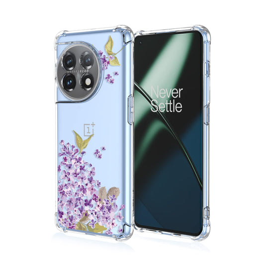 prozoren ovitek purple flower za oneplus 11 5g