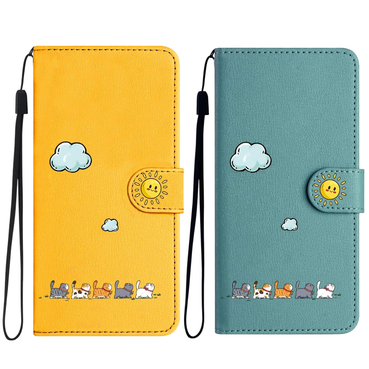 Preklopna torbica "Kittens" za Samsung Galaxy S24 Ultra – Infostyle – Zelena / Ekološko usnje + TPU silikon