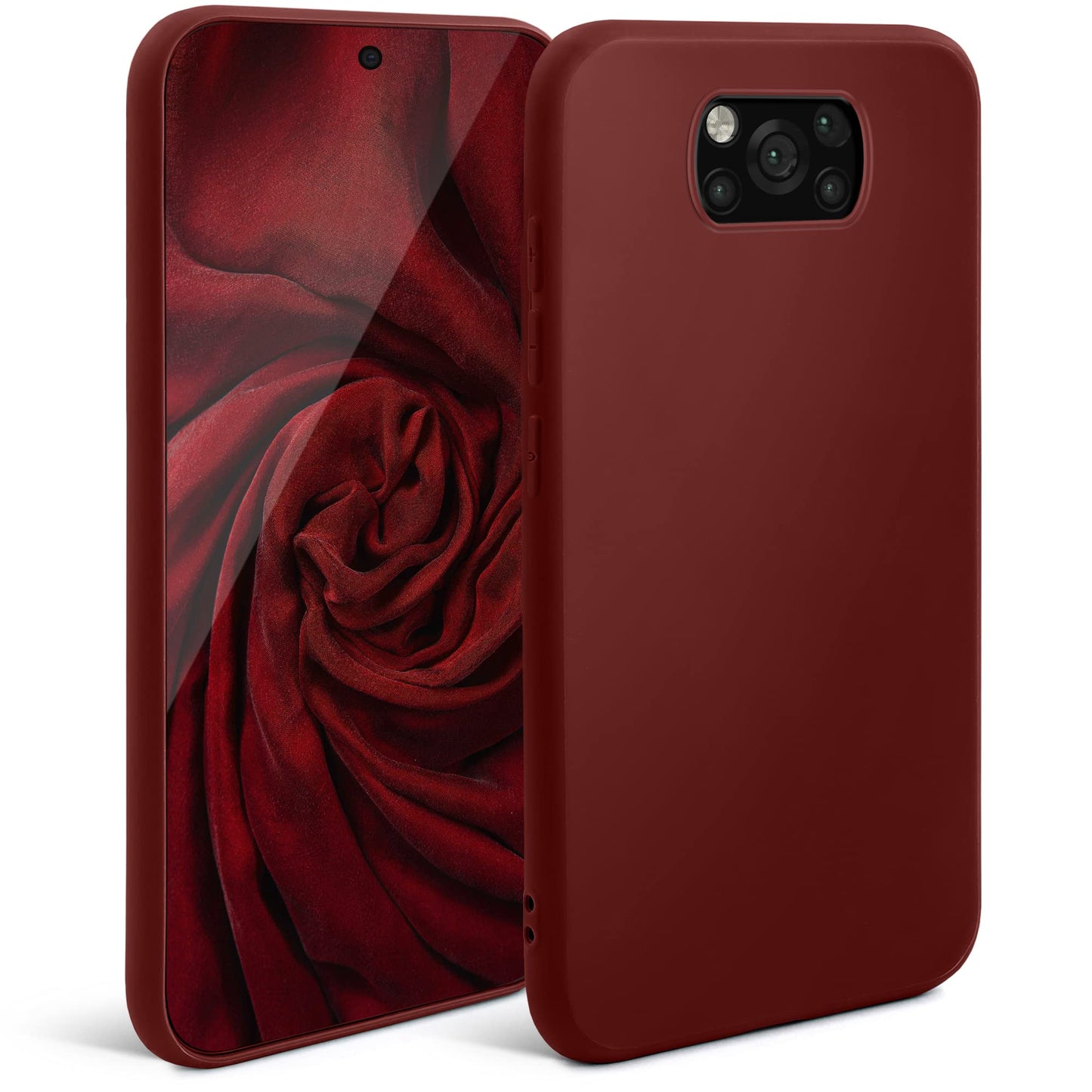 silikonski ovitek moozy za xiaomi poco x3 pro x3 nfc vinsko rdeca