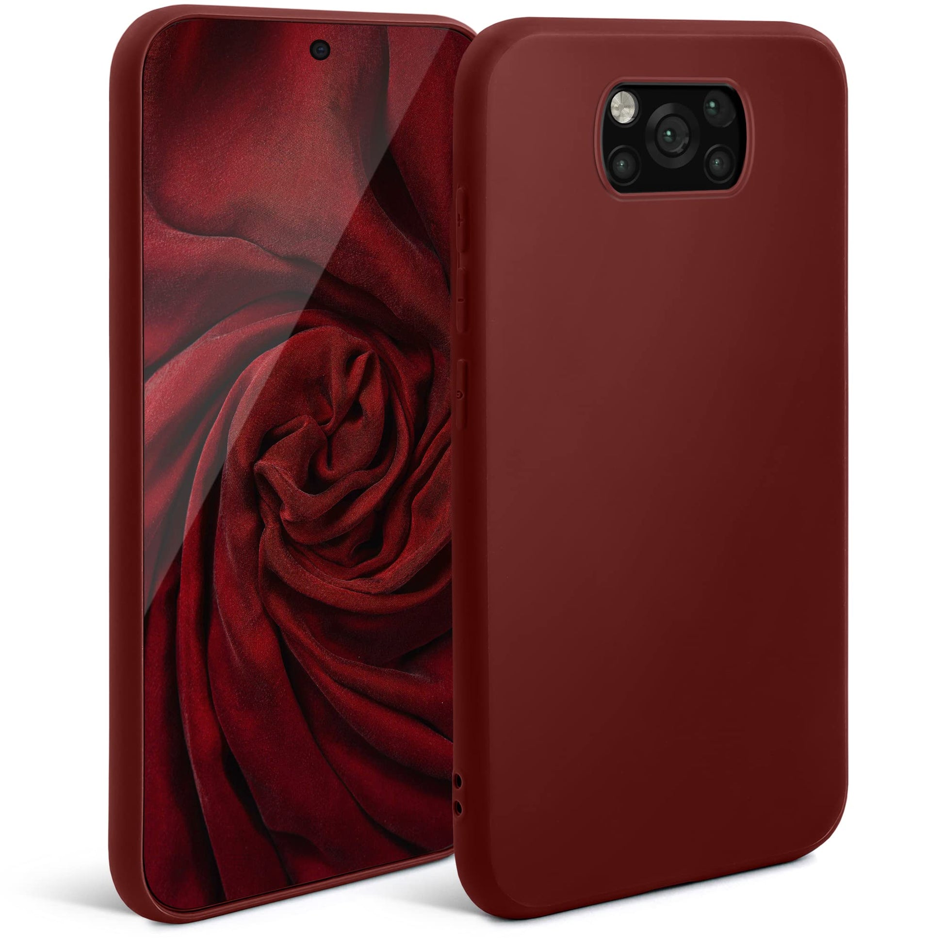 silikonski ovitek moozy za xiaomi poco x3 pro x3 nfc vinsko rdeca