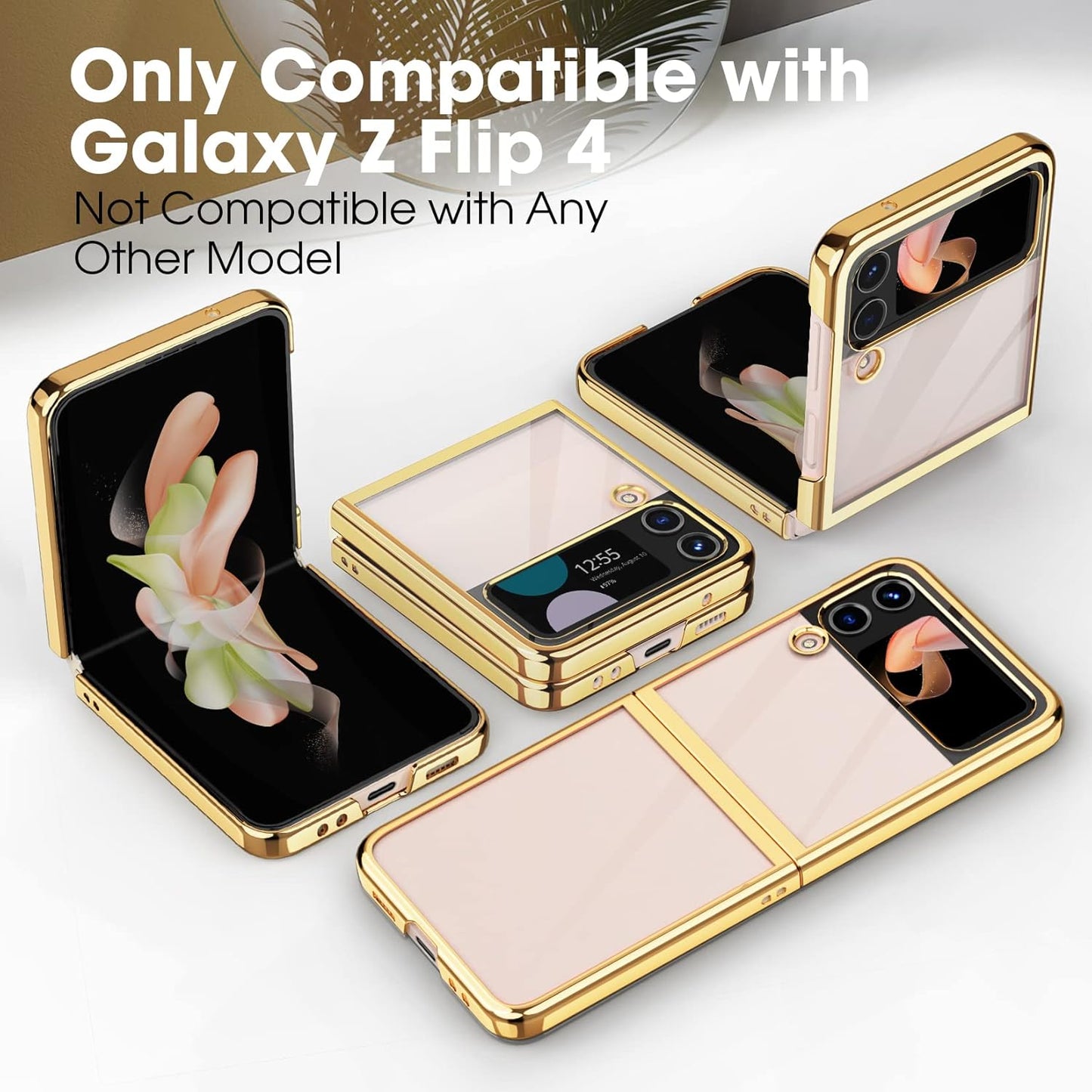 Ovitek za telefon Samsung Galaxy Z Flip 4, prozorno-zlata – MATEPROX