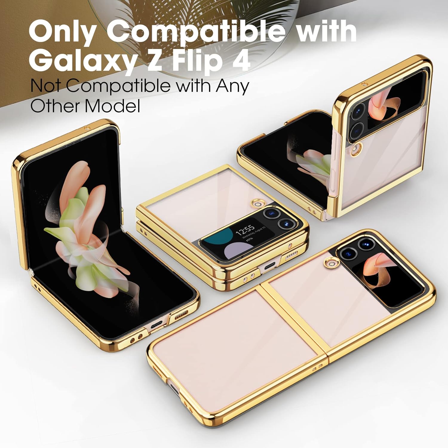 Ovitek za telefon Samsung Galaxy Z Flip 4, prozorno-zlata – MATEPROX