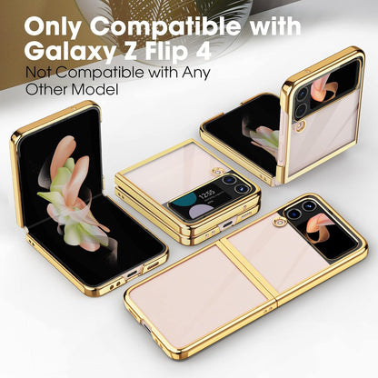 Ovitek za telefon Samsung Galaxy Z Flip 4, prozorno-zlata – MATEPROX