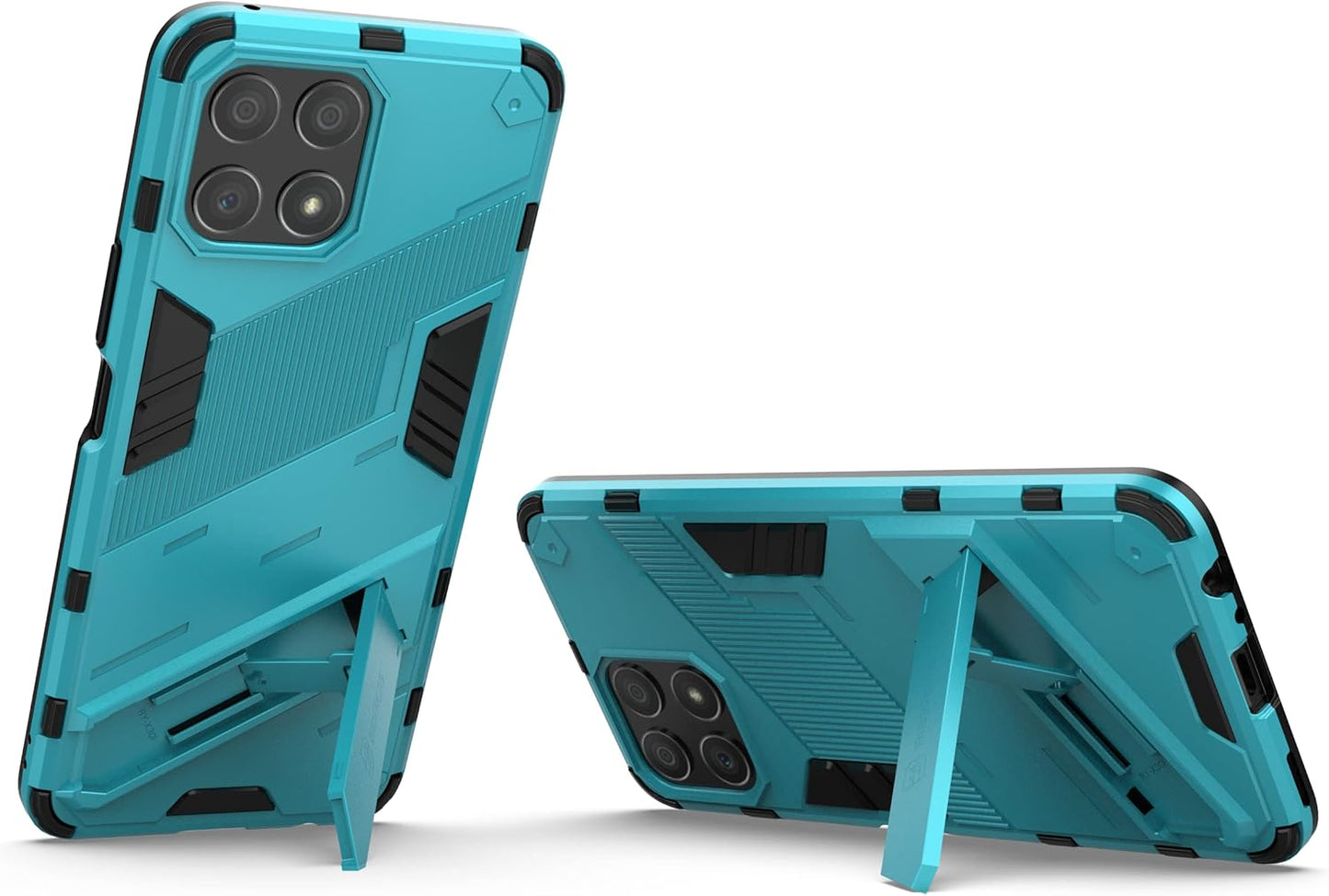 GIOPUEY hibridna maskica za Honor X8 – TPU + PC, postolje (plava)