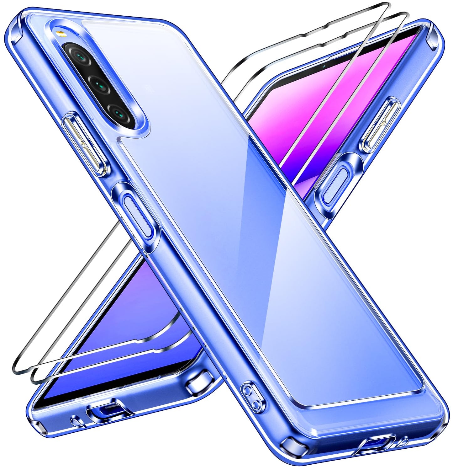 silikonski antishock ovitek in zascitno steklo za sony xperia 10 v
