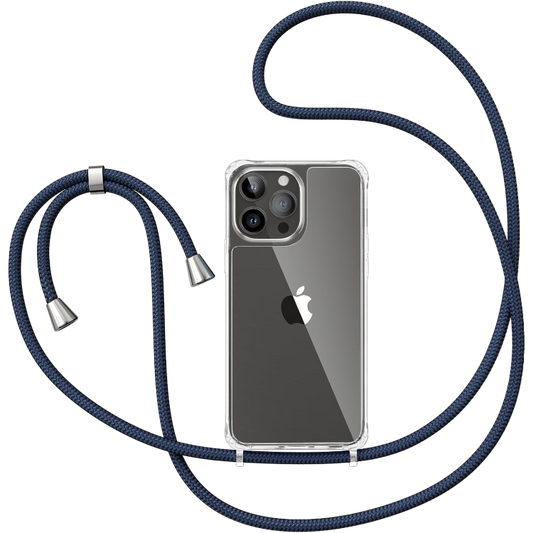 Ovitek z vrvico za iPhone 15 Pro, modra – Infostyle