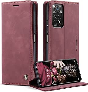 Preklopna torbica Bigcousin za Xiaomi Redmi Note 11 / Redmi Note 11S – bordo crvena