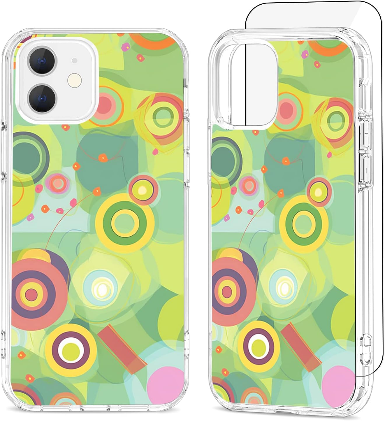 Maska "Art Circles" sa zaštitnim staklom za iPhone 12/iPhone 12 Pro