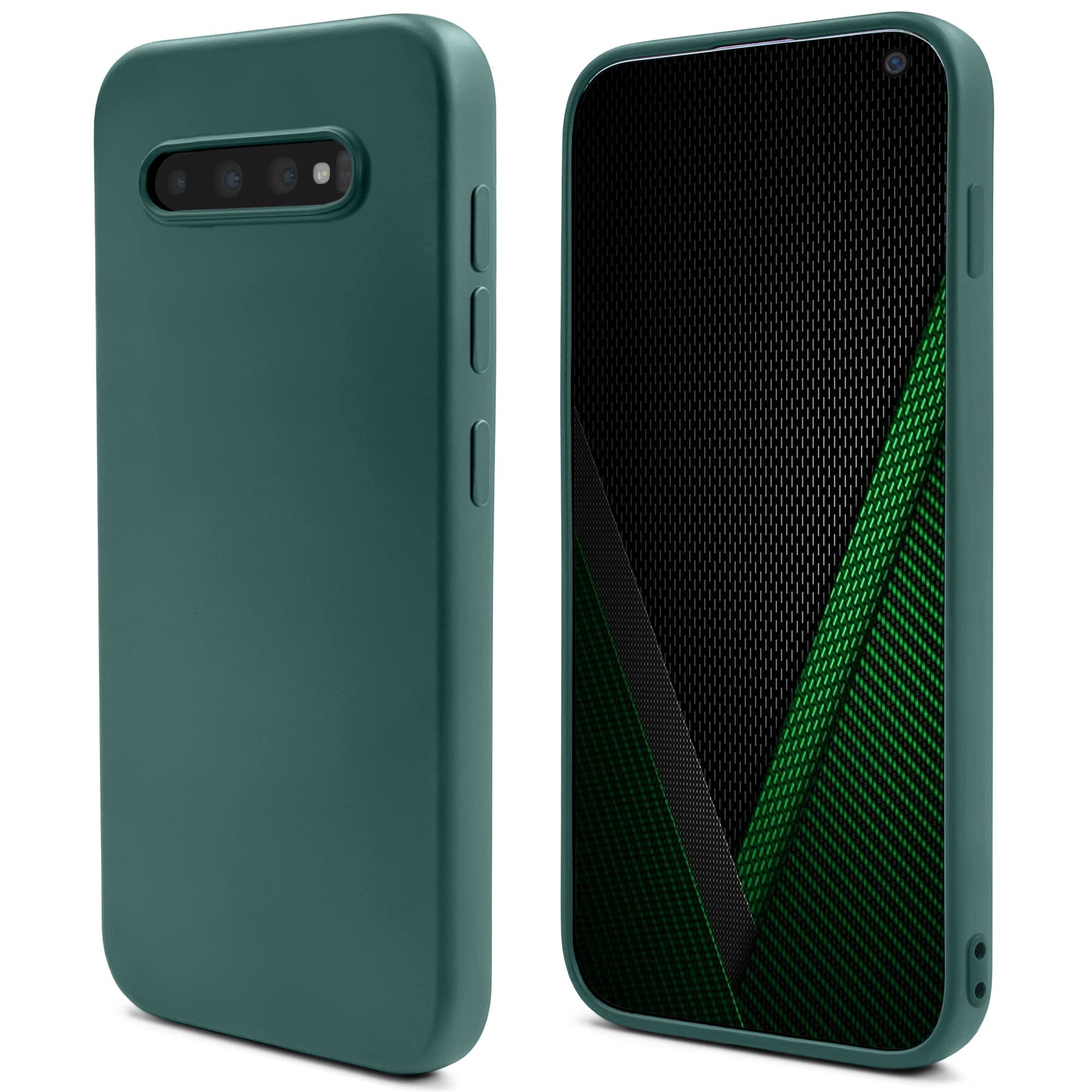 Silikonski ovitek Moozy za Samsung Galaxy S10 temno zelena