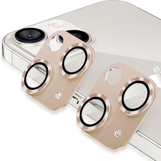 AFARER zaštita kamere za iPhone 15 / 15 Plus – 2 komada, 9H kaljeno staklo, žuta/zlatna