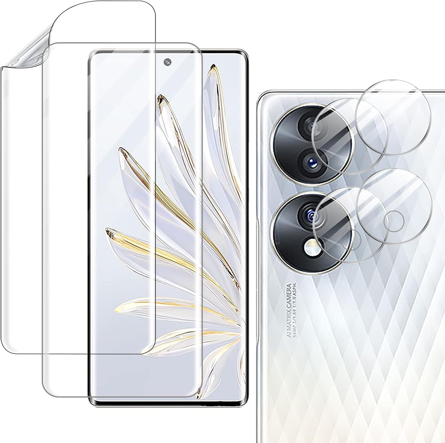GIOPUEY zaščitna folija za Honor 70 – 2x folija + 2x zaščita kamere (9H)