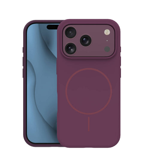 Ovitek za iPhone 17 Pro / 18 Pro, silikonski MagSafe – temno češnjev