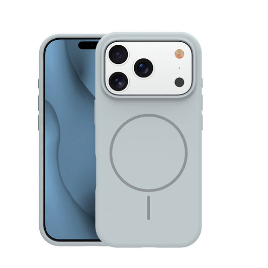 Ovitek za iPhone 17 Pro Max / 18 Pro Max, silikonski MagSafe – srebrn