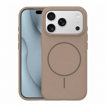 Ovitek za iPhone 17 Pro Max / 18 Pro Max, silikonski MagSafe – rjav